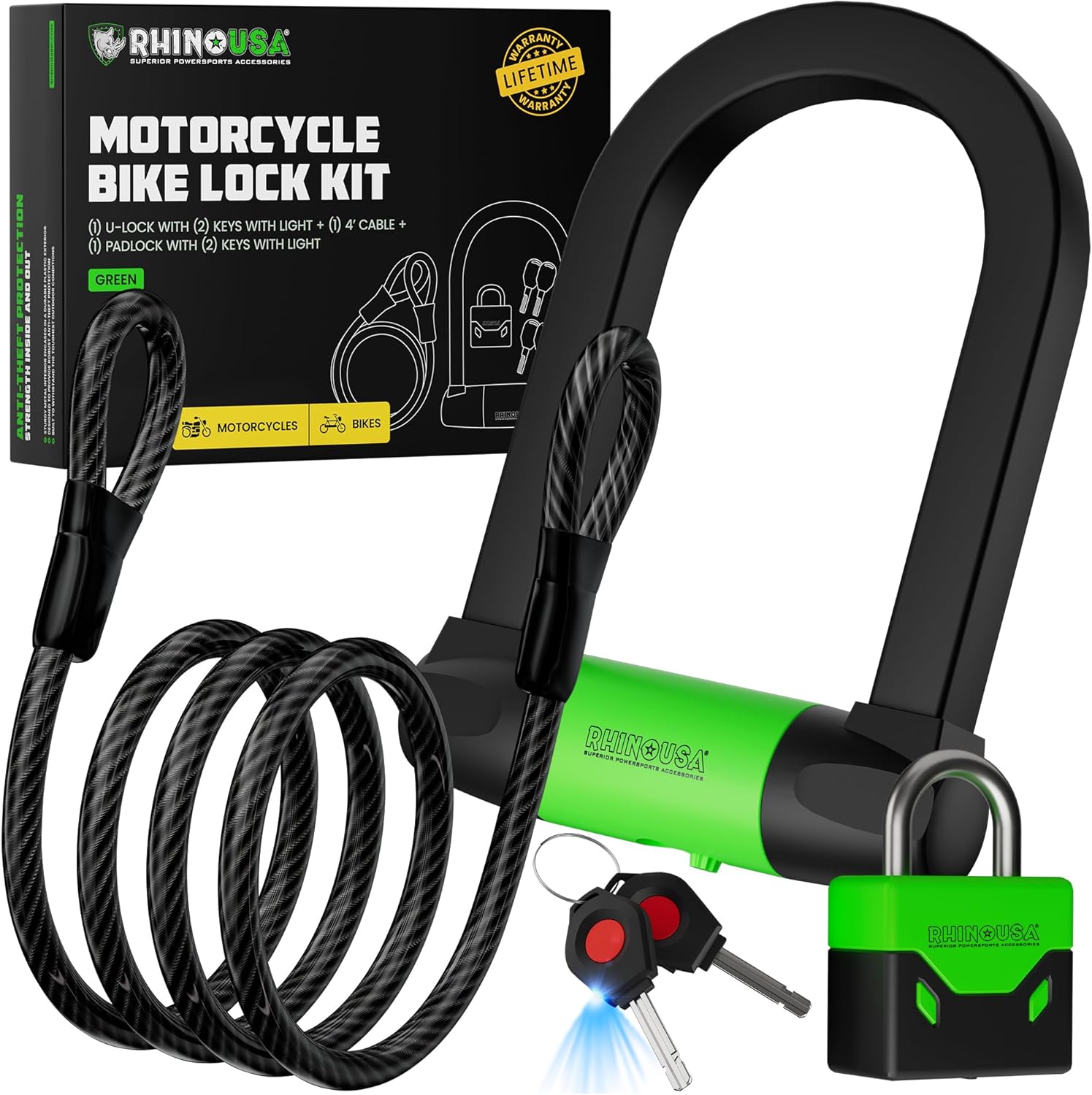 Heavy-Duty Bike Lock Set – Rhino USA