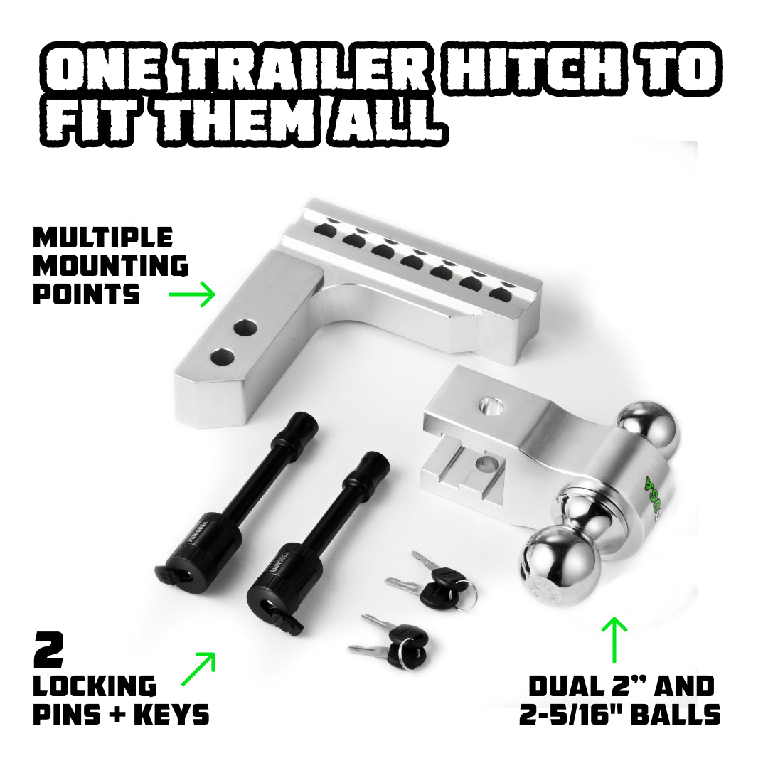 6" Adjustable Drop Hitch (2" Receivers)
