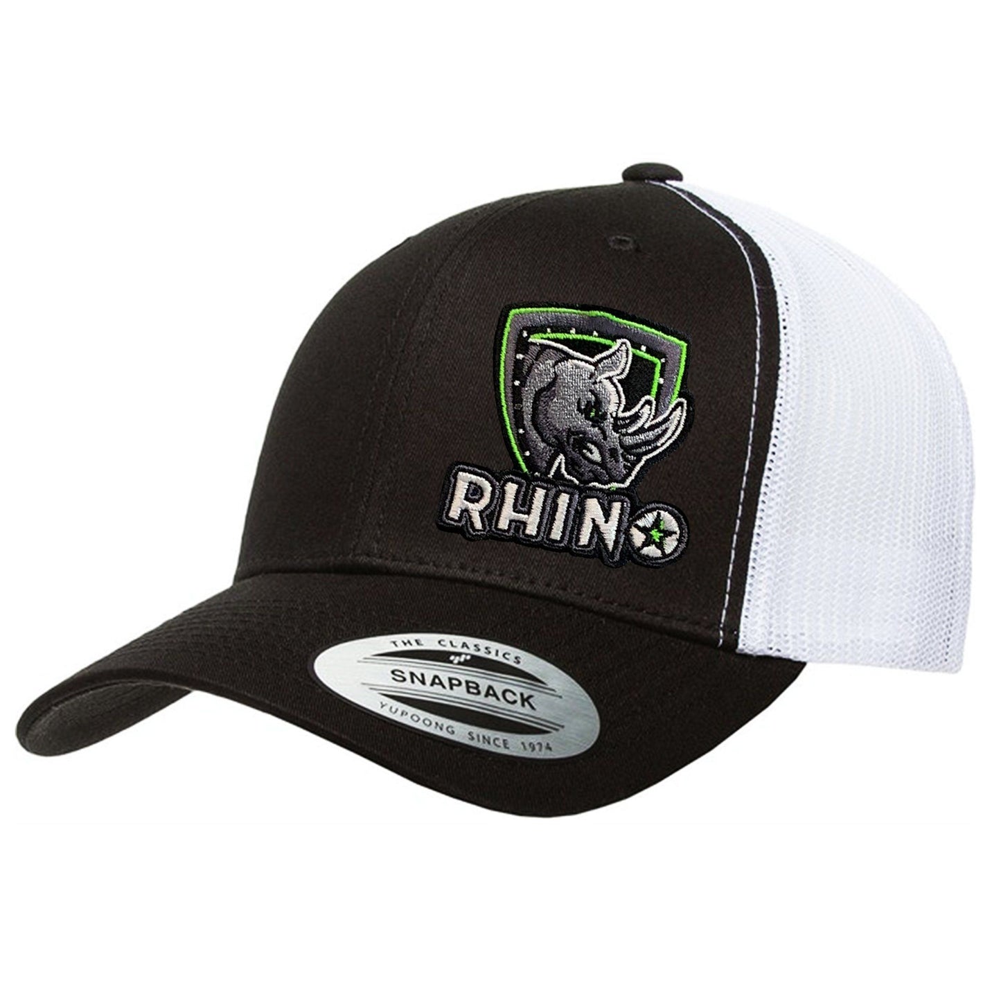 Mesh Snapback - Curved Bill Caps Rhino USA, Inc. Black/White