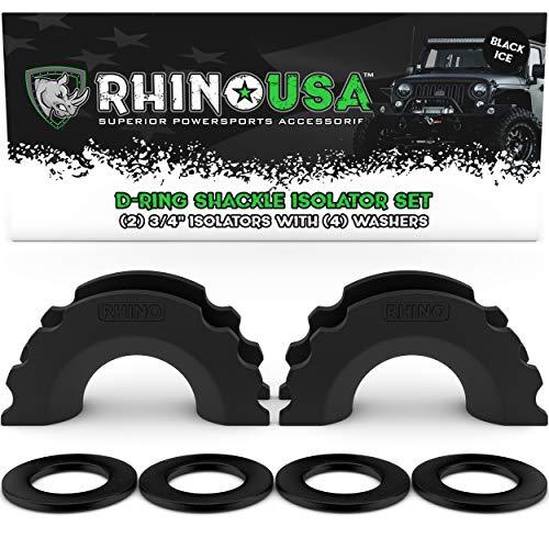 D-Ring Shackle Isolators Recovery Rhino USA Black