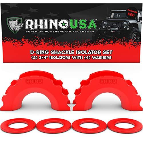 D-Ring Shackle Isolators Recovery Rhino USA Red