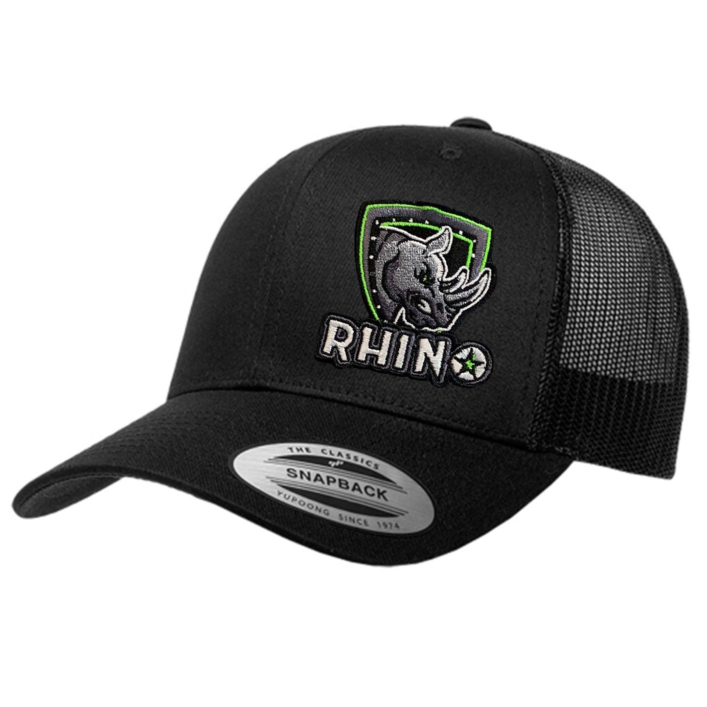 Mesh Snapback - Curved Bill Caps Rhino USA, Inc. Black/Black