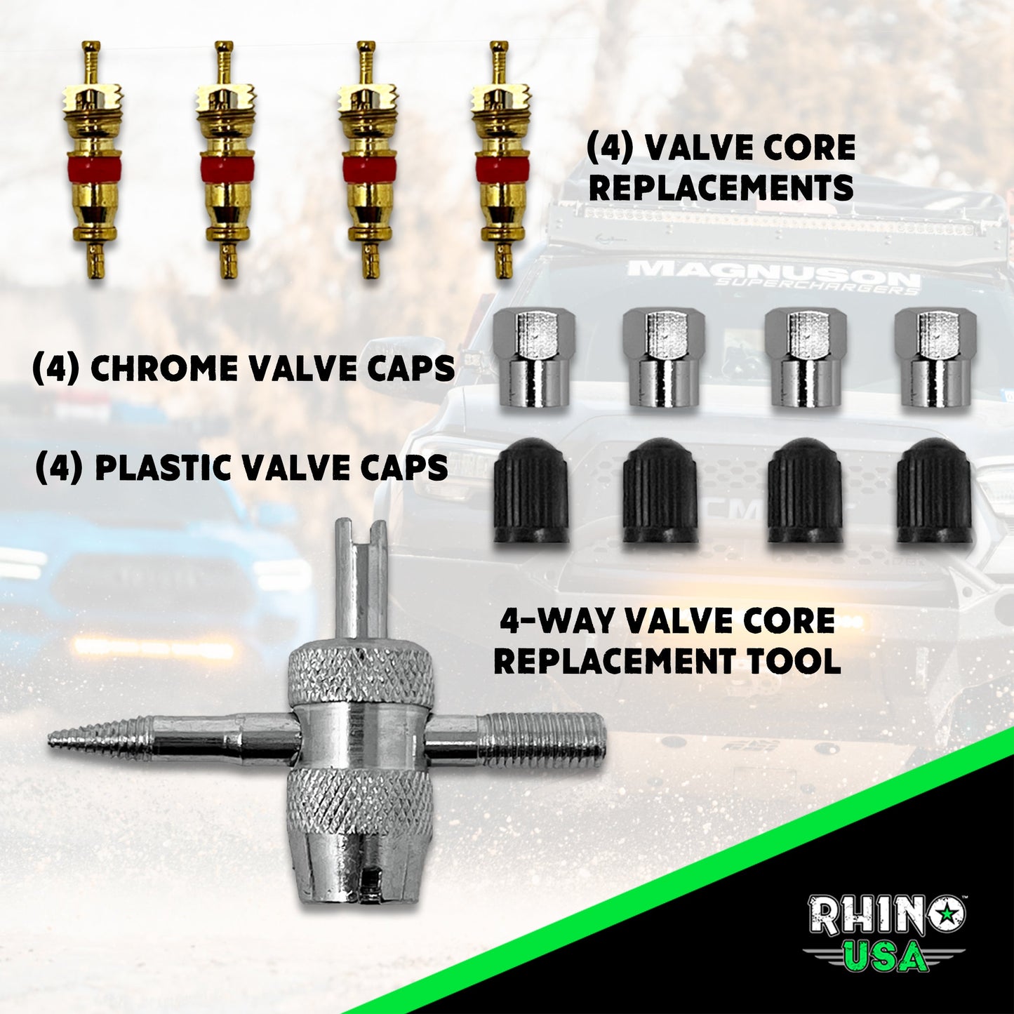 Pro Tire Deflator Kit Tire Pressure Gauges Rhino USA