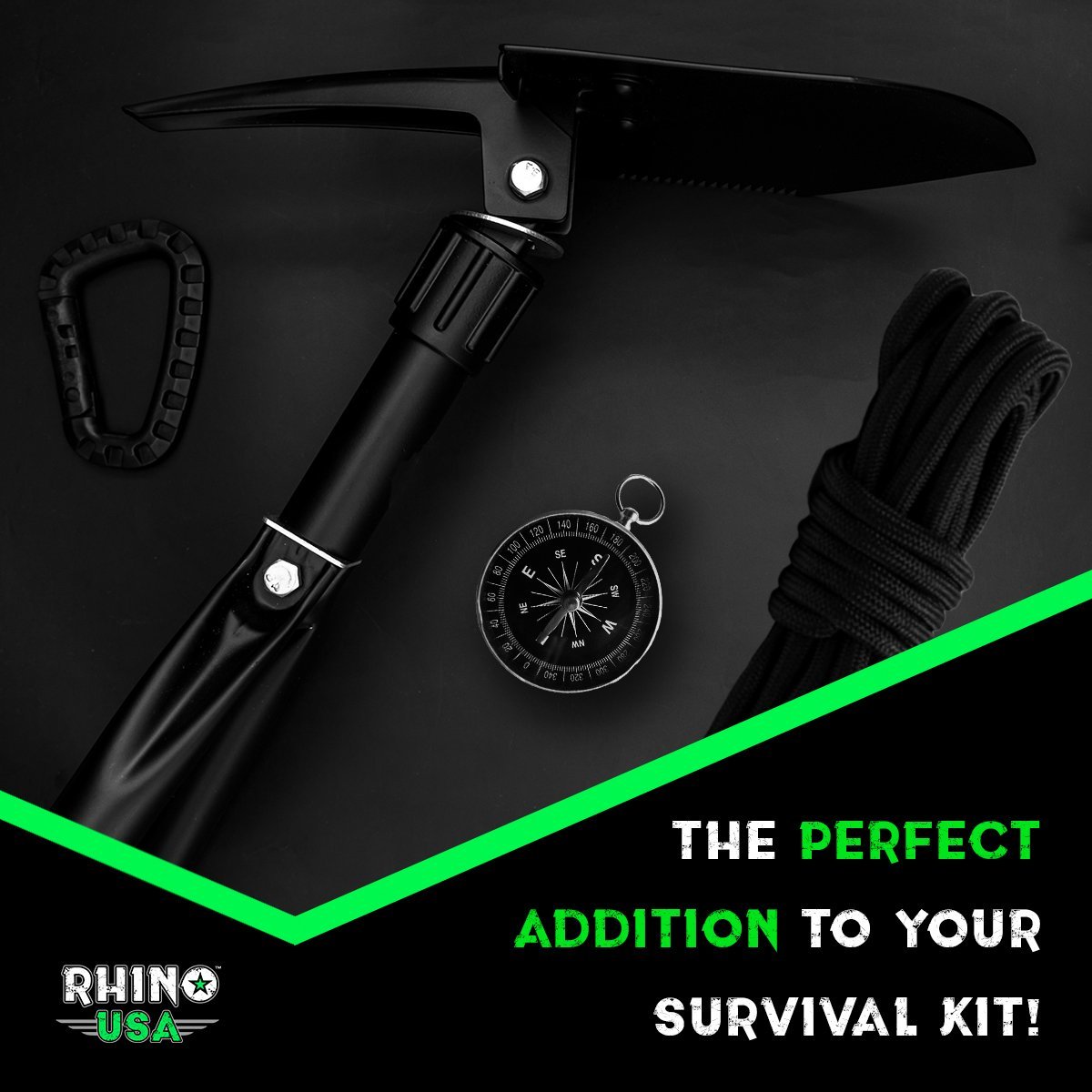 Folding Survival Shovel w/ Pick Recovery Rhino USA, Inc.