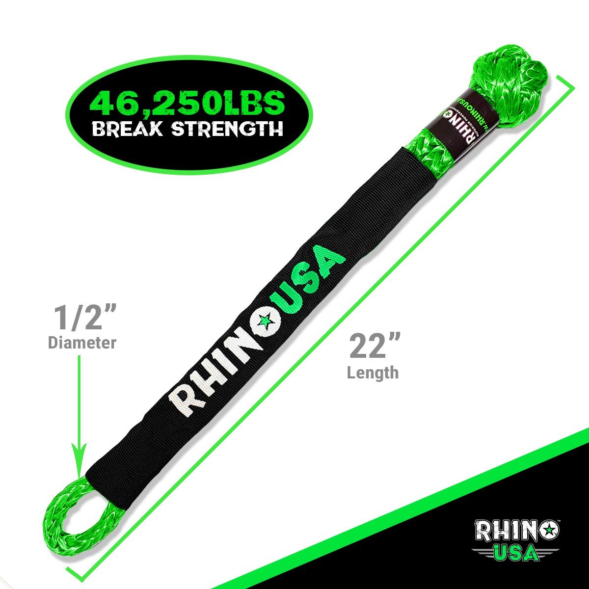1/2" x 22" Synthetic Soft Shackles Rhino USA