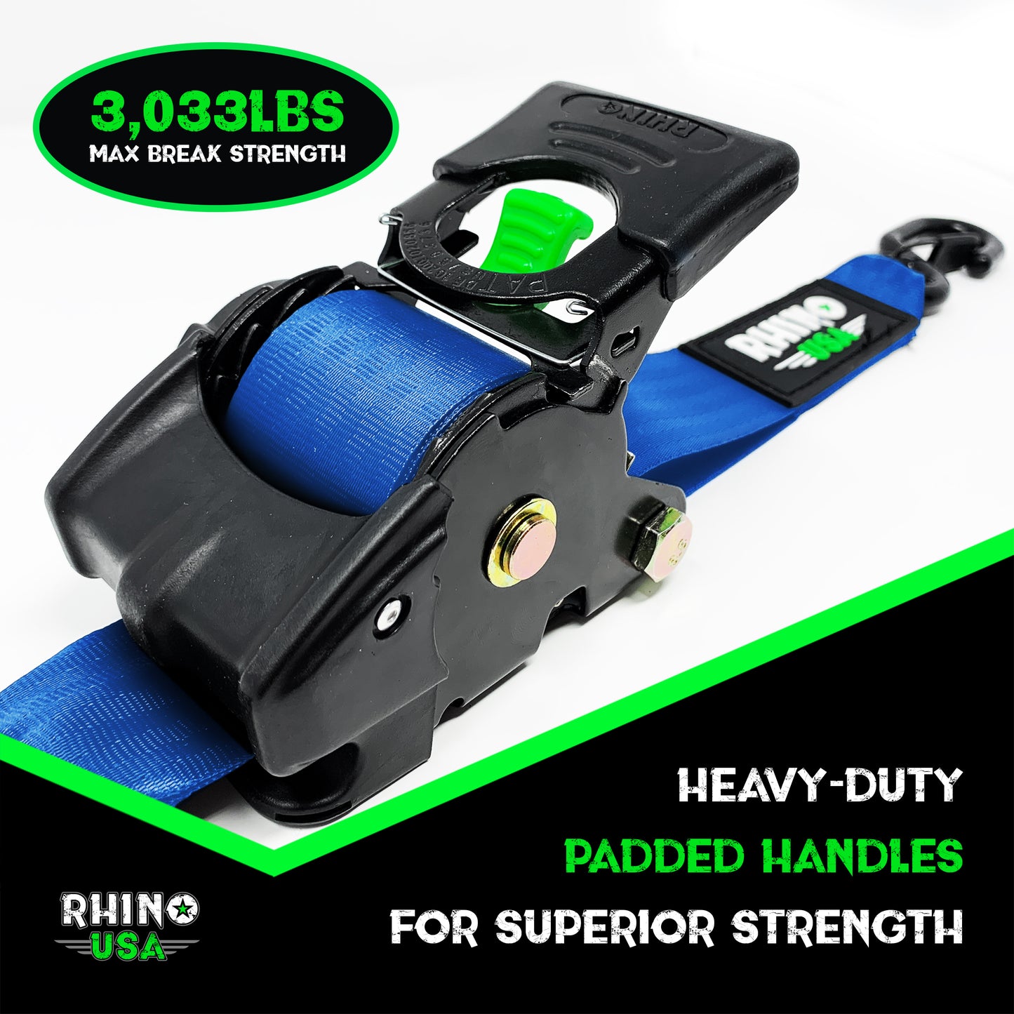 2" x 10' Retractable Ratchet Straps (2-Pack)