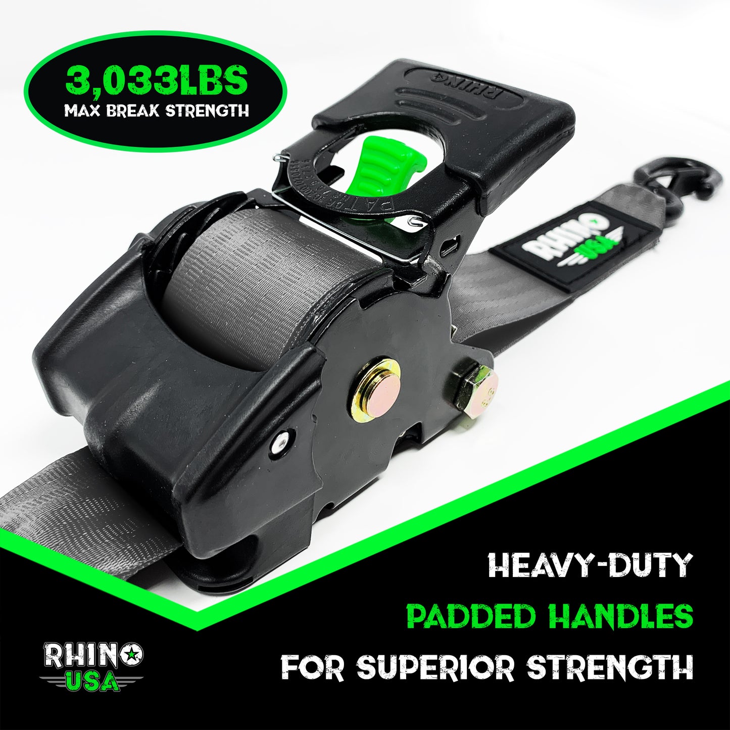 2" x 10' Retractable Ratchet Straps (2-Pack)