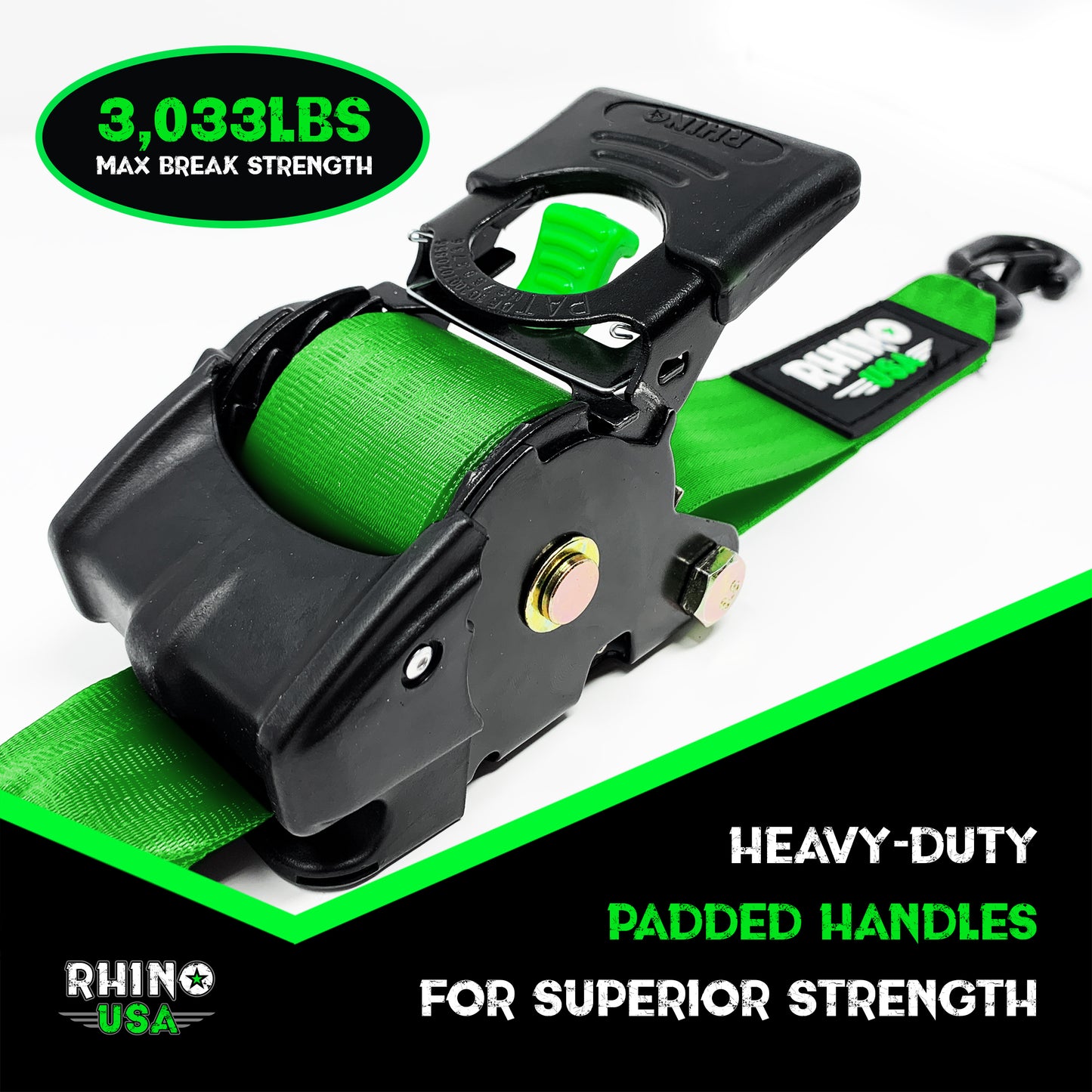 2" x 10' Retractable Ratchet Straps (2-Pack)