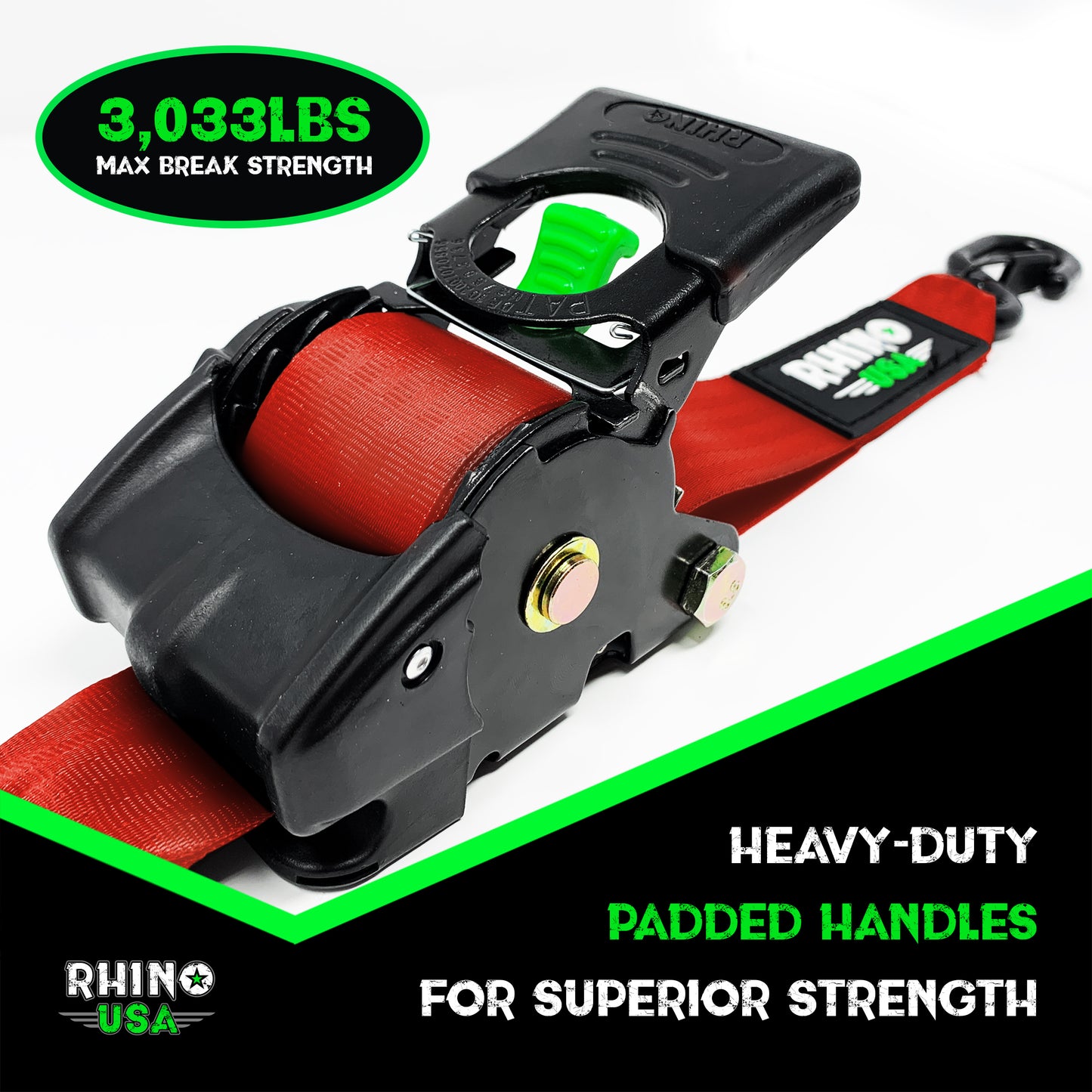 2" x 10' Retractable Ratchet Straps (2-Pack)
