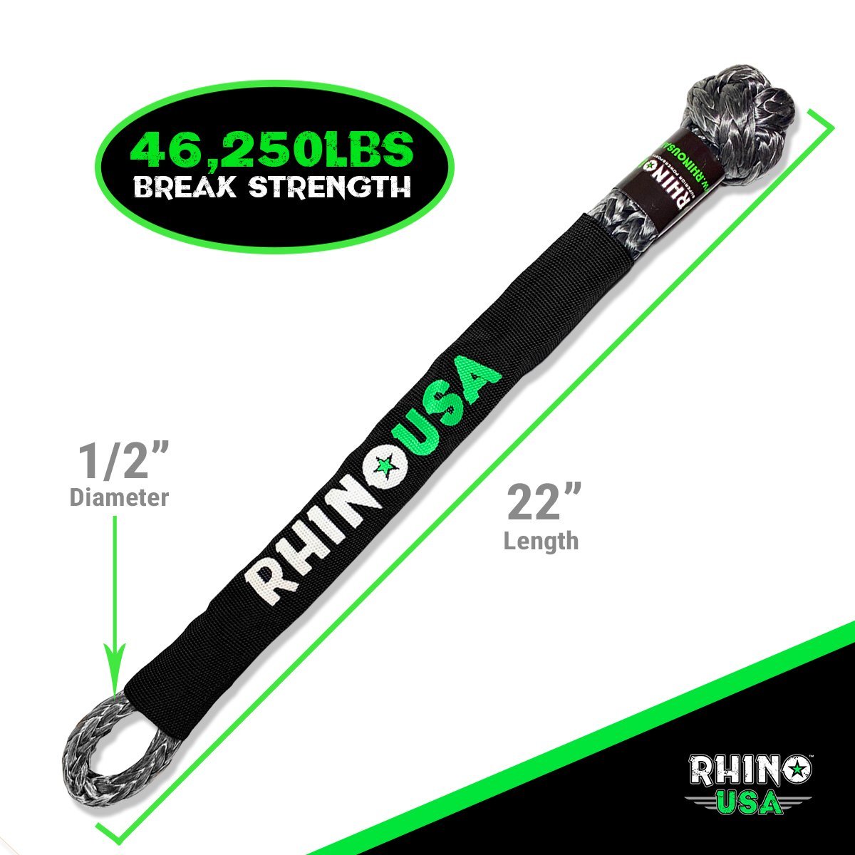 1/2" x 22" Synthetic Soft Shackles Rhino USA
