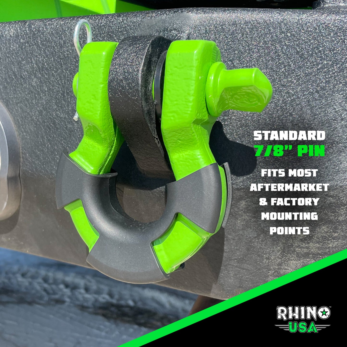 8 Ton Super Shackles w/ Isolators Recovery Rhino USA