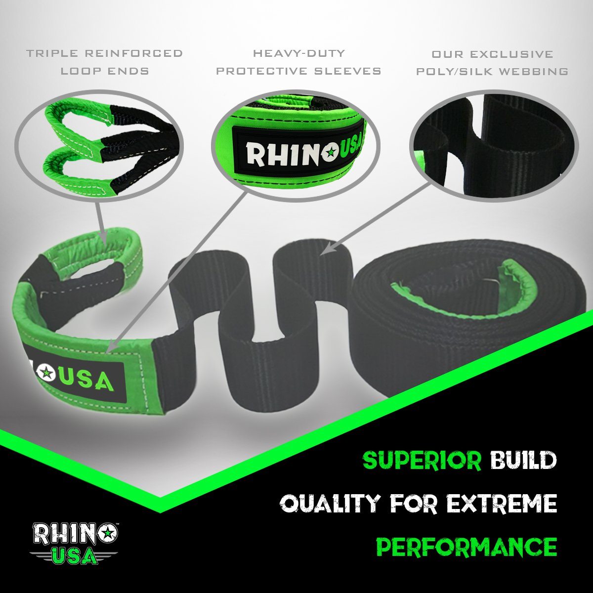 30' Tow Strap & D-Ring Shackle Set Combo Recovery Rhino USA, Inc.
