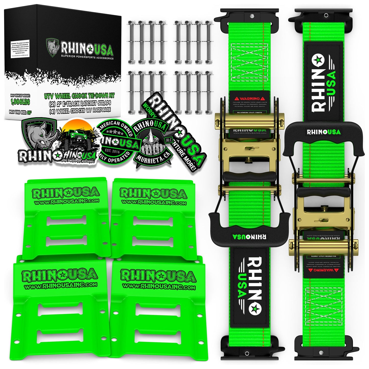 UTV Wheel Chock Tie-Down Kit Tie-Down Straps Rhino USA