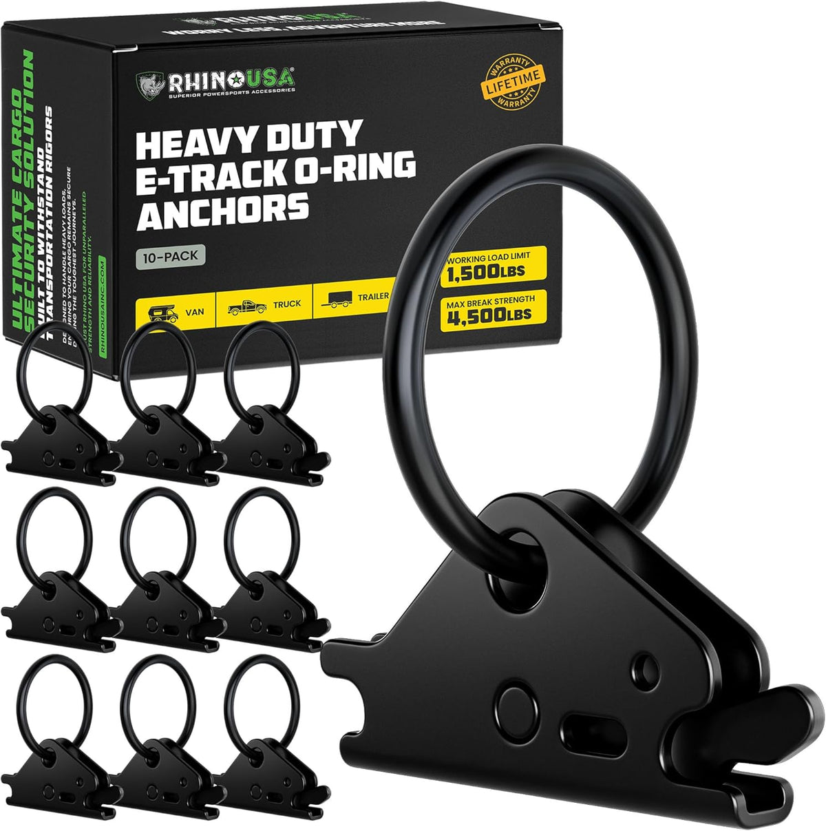 E Track Tie Down Anchor 20 Pack Heavy Duty E Track Tie Down O-Ring Fittings - For Enclosed Trailers, Toy Haulers, Cargo Vans & More E-track Tie Down Fittings