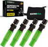 Rhino USA 4-pack adjustable tire deflator kit in green with pouch, 10 to 30 PSI range