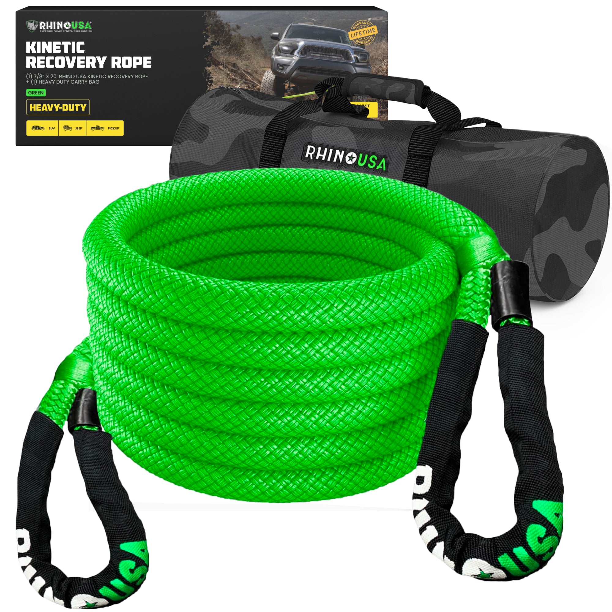 Mytee Products Kinetic Recovery Rope - 7/8" X 20' - 28,600 Lb Capacity - Red/Black