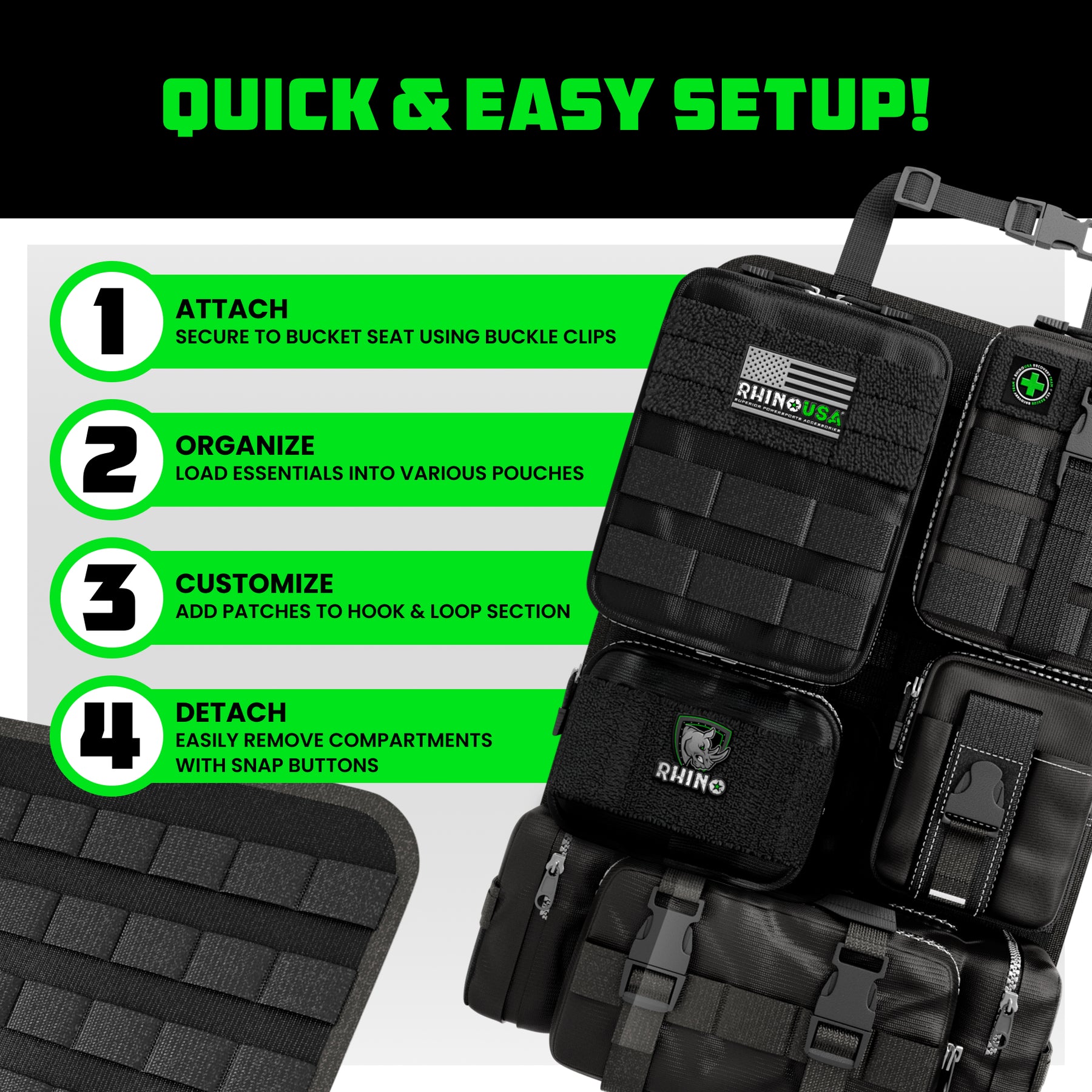 Tactical Car Seat Organizer – Rhino USA