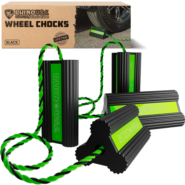 【Rinco】 Heavy-Duty Rubber Wheel Chocks – Rhino USA