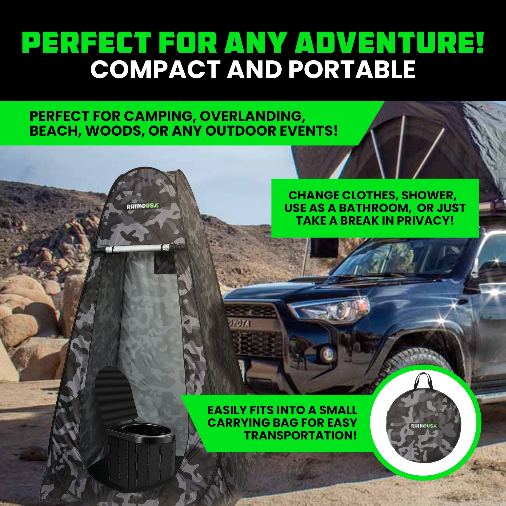 portable tent bathroom Outdoor Pop-Up Privacy Tent – Rhino USA