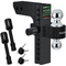 Rhino USA adjustable 10 inch drop trailer hitch in black with dual ball mount, locking pins, and keys
