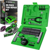 86 piece tire repair kit in green case with plugs, tools, pliers, lubricant, and branded packaging