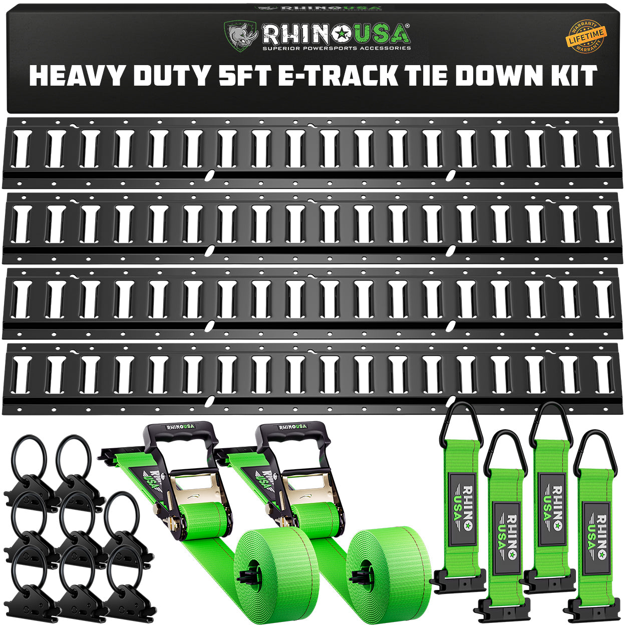 Track Rack Loop Tie E-Track Tie-Down Straps - Rhino USA