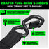 2" x 10' Retractable Ratchet Straps (2-Pack Black, Retail Packaging)