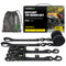 Rhino USA heavy-duty 2-pack ratchet tie-down set in black with 1.6 inch by 8 foot straps, soft loops, and camo bag