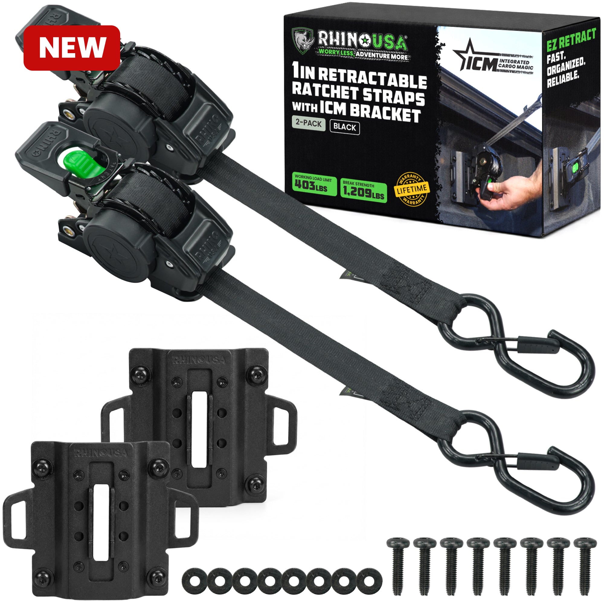 Bed-Mounted Retractable Ratchet Straps (Ford Trucks)