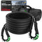 Rhino USA kinetic energy recovery rope in black, 1.25 inch by 30 foot, with heavy-duty carry bag and loop ends
