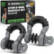 Rhino USA 3/4 inch D-ring shackle 2-pack in gray with black isolators and retail box