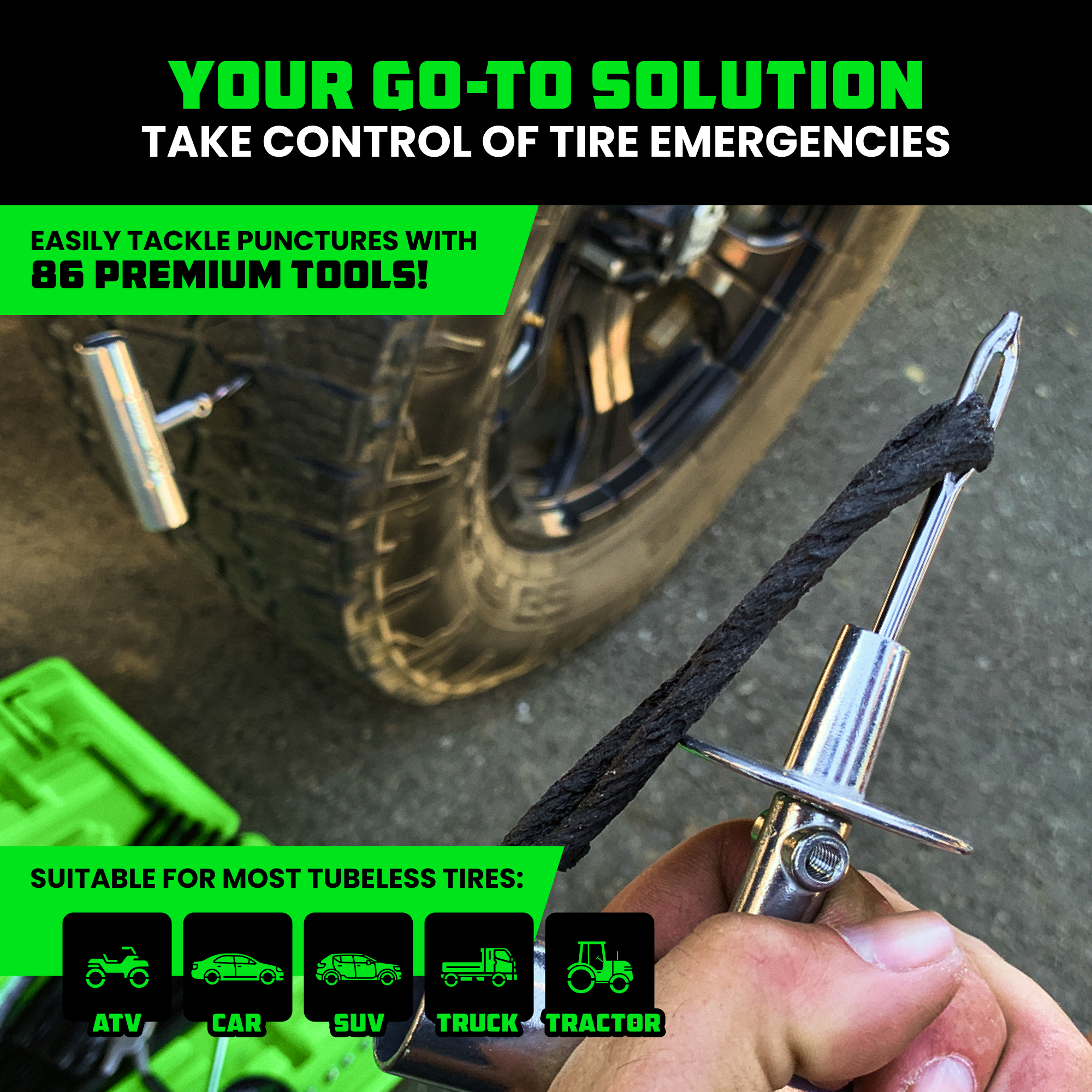Tubeless Tire Best Tire Plug Repair Kit Best Tire Repair Kit (86