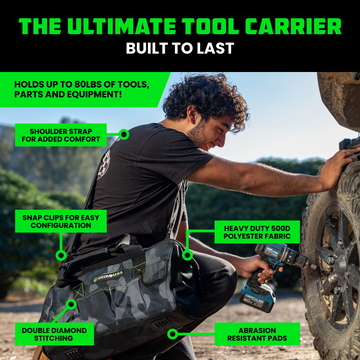 Accent Bag／キルティングブラック×ライムグリーン Heavy-Duty Tool Bag – Rhino USA