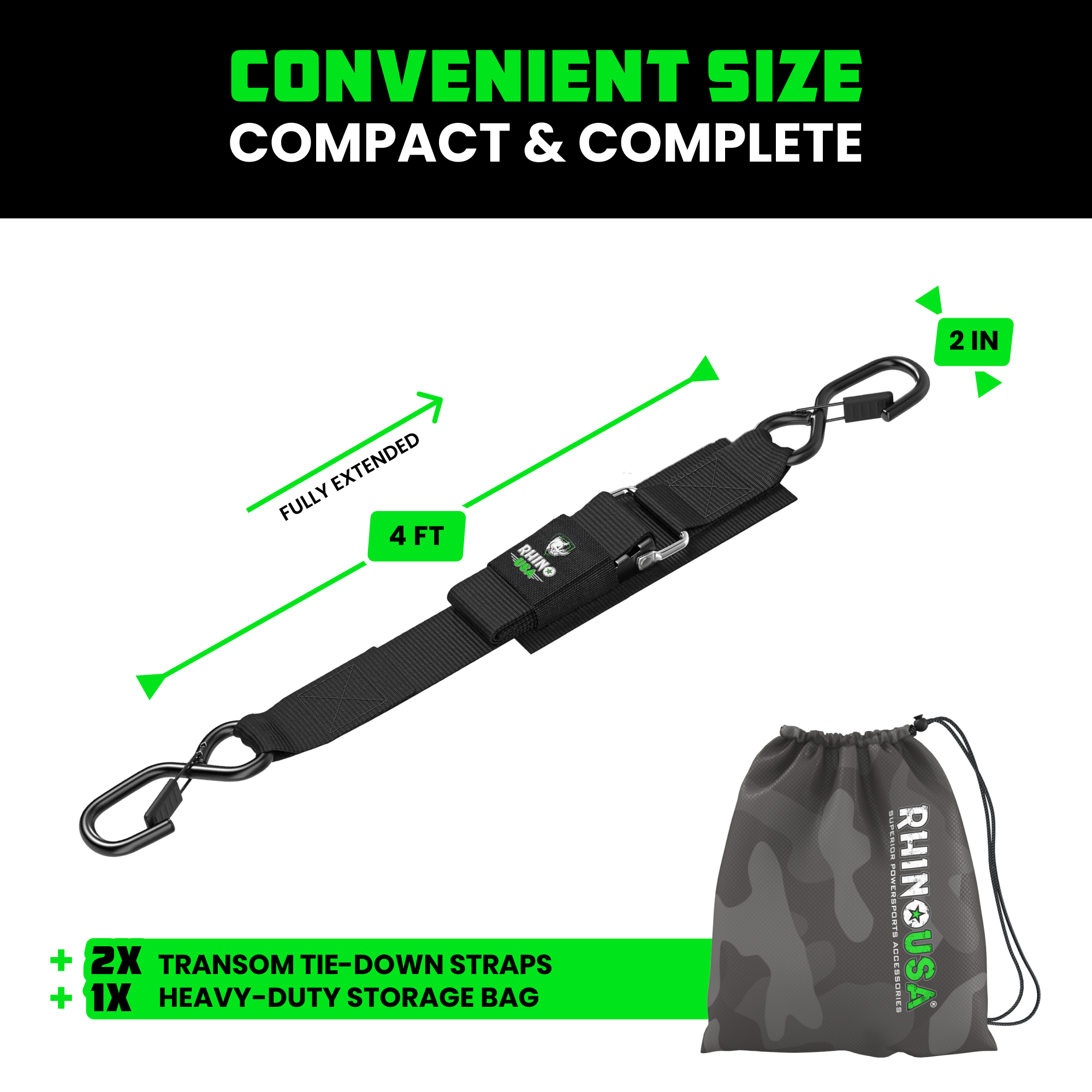 2" x 4' Transom Tie-Down Straps