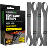 Rhino USA 4-pack heavy-duty motorcycle soft loop straps in gray, 1.6 inch by 17 inch with 5,000 lb break