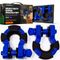 Rhino USA 8-ton super shackle set with isolators in blue, includes 2 D-ring shackles, washers, and clips