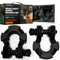 Rhino USA 8-ton super shackle set with isolators in matte black, includes 2 D-ring shackles, washers, and clips