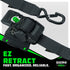 EZ Retract quick-release ratchet with S-hook on Rhino USA ICM retractable ratchet strap for Ford trucks