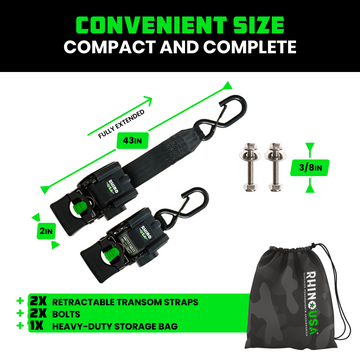 Retractable Boat Transom Tie-Down Straps (2