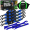 2 inch by 10 foot Rhino USA retractable ratchet straps 4-pack in blue with storage bag