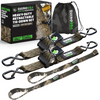 Rhino USA 2 inch by 10 foot retractable ratchet straps in Realtree Apex camo with storage bag