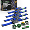 4-pack of Rhino USA 2 inch by 10 foot retractable e-track ratchet straps in blue with storage bag