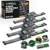 4-pack of Rhino USA 2 inch by 10 foot retractable e-track ratchet straps in gray with storage bag
