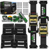 Rhino USA UTV wheel chock kit in black with 4 chocks, 2 e-track straps, hardware, and camo bag