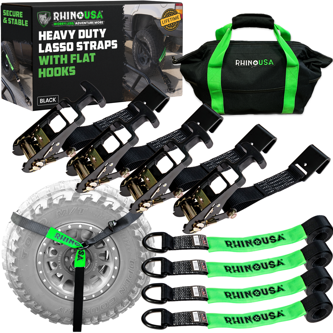 Best Car Tie-Down Lasso Straps (4-Pack) - Rhino USA