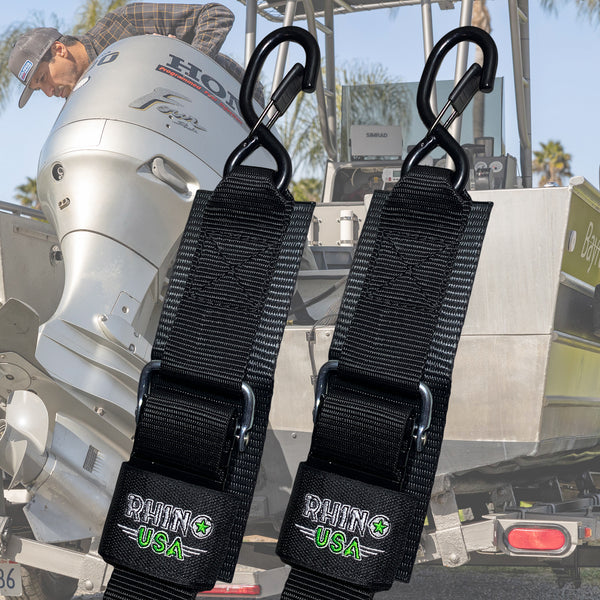 Best Transom TieDown Straps (2" x 4' Boat Trailer Straps) Rhino USA