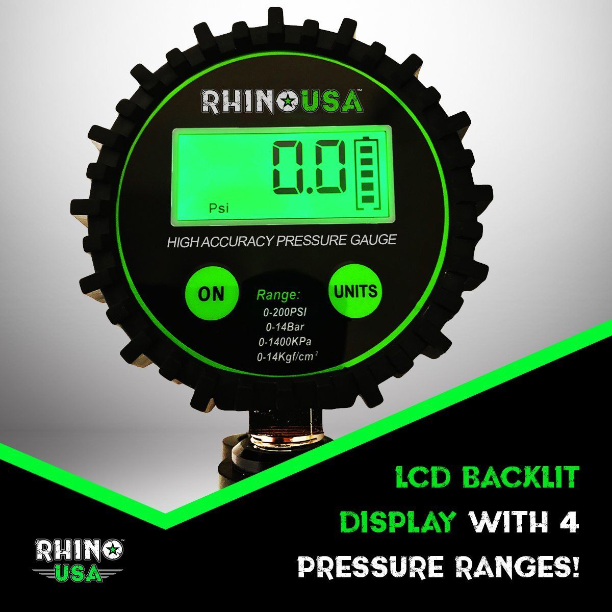 200 PSI Tire Inflator Gauge Gauges Rhino USA, Inc. 