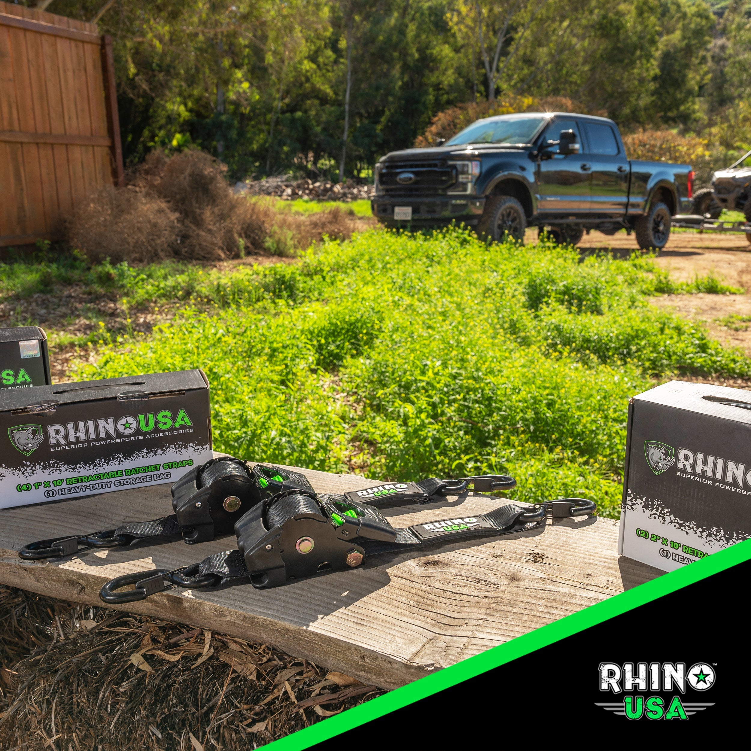 2" x 10' Retractable Ratchet Straps (2-Pack) Tie-Down Straps Rhino USA, Inc. 