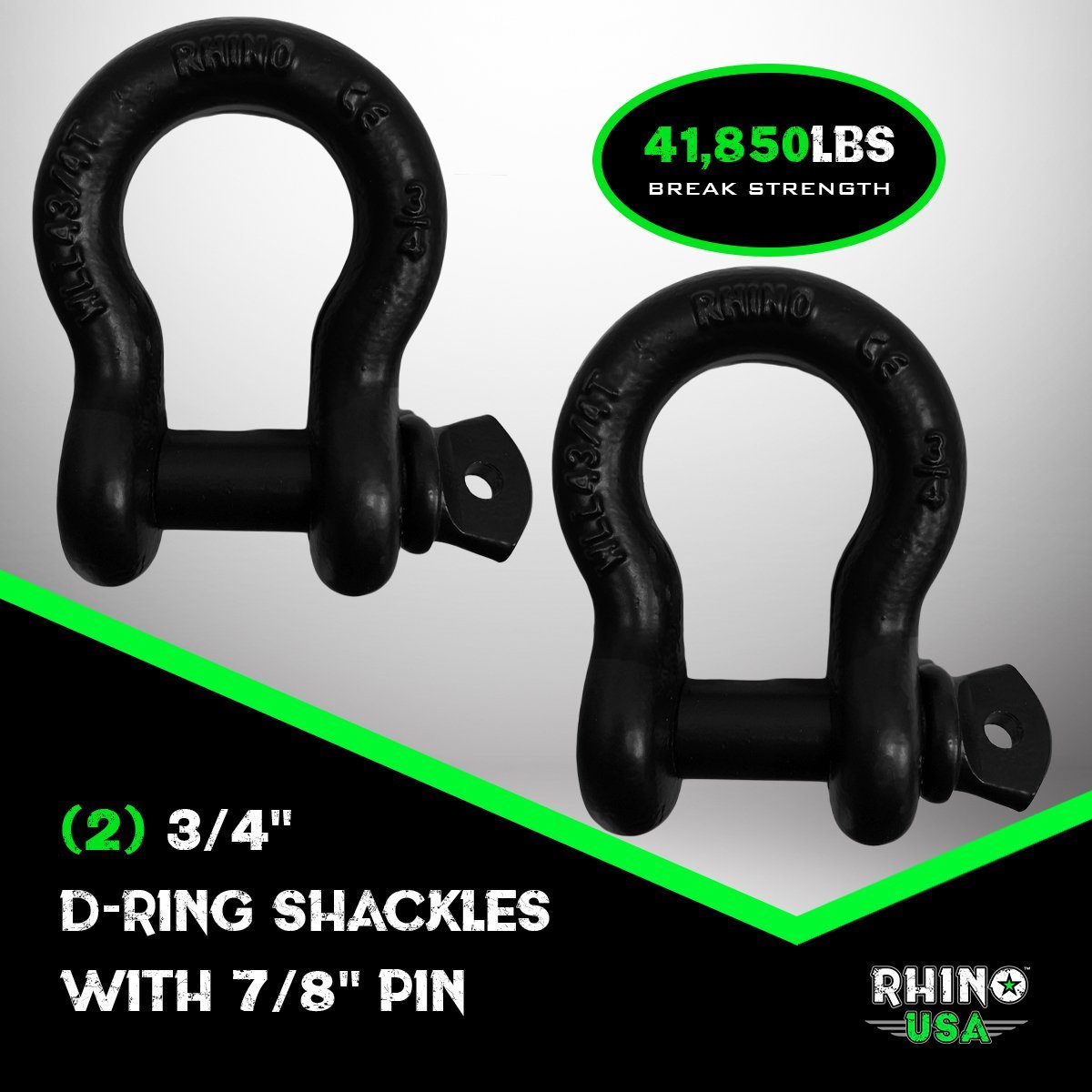 20' Tow Strap & D-Ring Shackle Set Combo Recovery Rhino USA, Inc. 