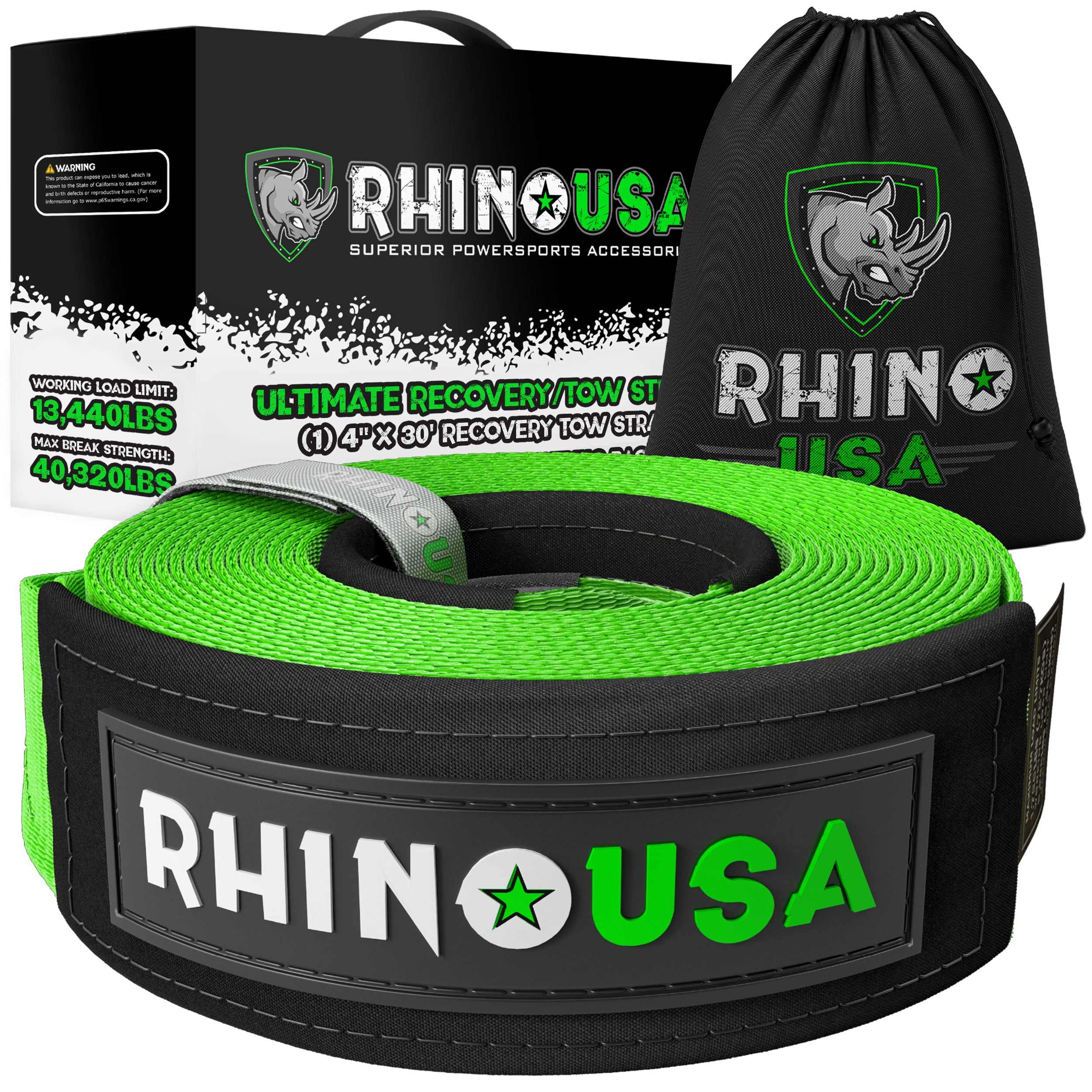 Best Ultimate Recovery/Tow Strap 4 x 30 ft - Rhino USA